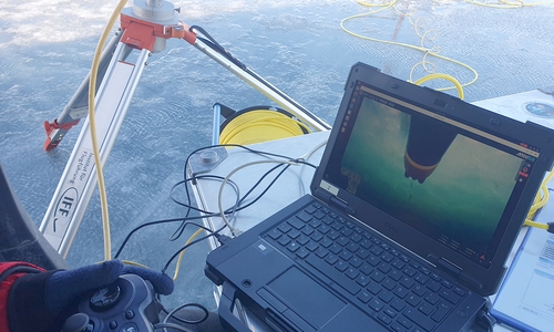 Erste Unterwasserbilder vom nanoAUV. 