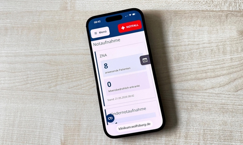Ob über den Computer, das Tablet oder das Smartphone – auf der Webseite des Klinikum Wolfsburg können die aktuellen Zahlen der Patientinnen und Patienten in der ZNA und Kinder-Notfallaufnahme eingesehen werden.
