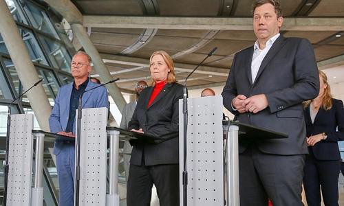 Matthias Miersch, Bärbel Bas, Lars Klingbeil am 05.05.2026