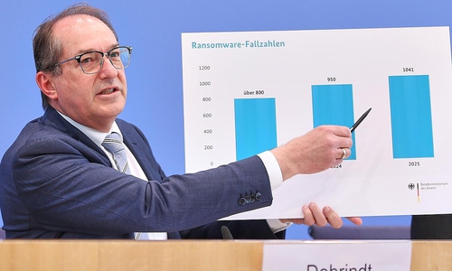 Alexander Dobrindt bei der Vorstellung des Bundeslagebildes Cybercrime am 12.05.2026