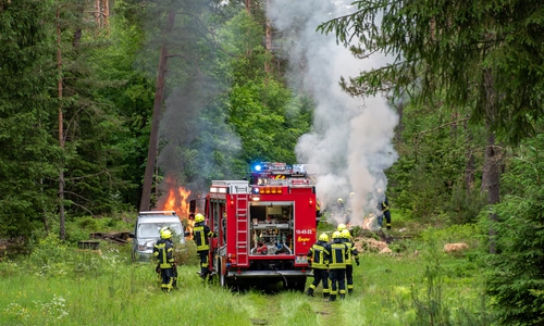 Übung im Wald bei Sprakensehl.