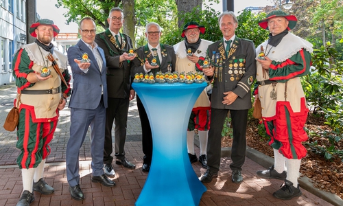 Tim Mehrmann (v. li.), Ralf Schürmann, Marc Schoke, Mario Myttzka, Kai Schild, Bernd Haufmann, Torsten Deda.