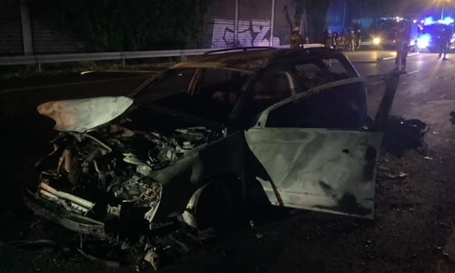 Das Auto brannte aus.