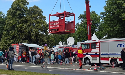 Bei der Feuerwehr Braunschweig ging es hoch hinaus.