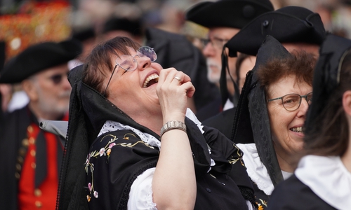 Die Teilnehmer des Umzugs der Vielfalt hatten offenbar ihren Spaß.