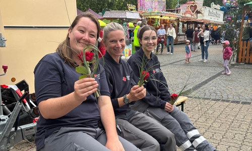 Rosen für das Team.