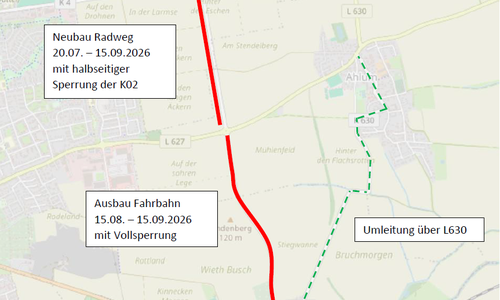 Ausschnitt Radwegneubau K02.