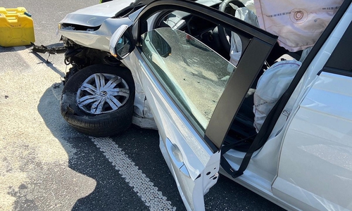 Beschädigungen am PKW VW Polo. (Archiv)