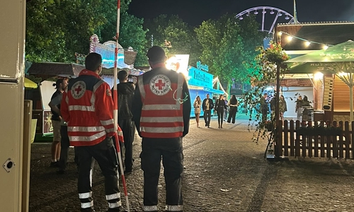 Auch der Streifendienst auf dem Veranstaltungsgelände gehört zum Einsatz dazu.