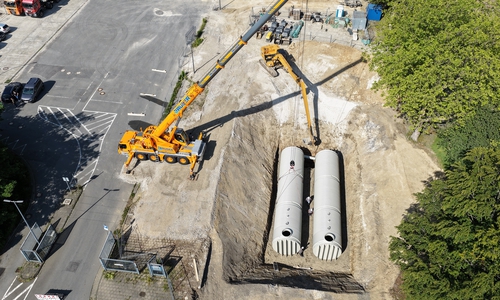 Die Bauarbeiten für zwei neue Löschwasserzisternen an der Wallstraße sind erfolgreich abgeschlossen.