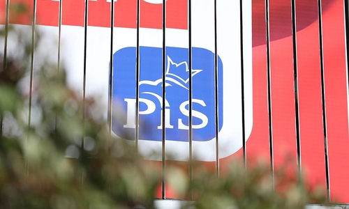 Wahlplakat für die PiS-Partei in Polen