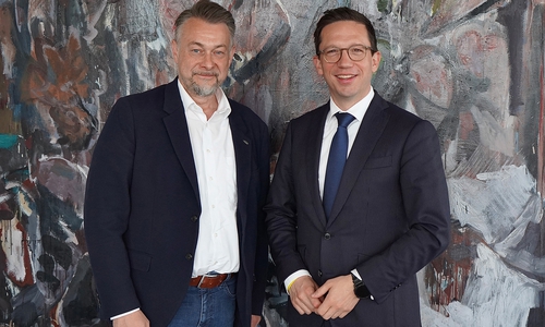 Bürgermeister Ivica Lukanic und Kulturminister Falko Mohrs beim Treffen in Wolfenbüttel.