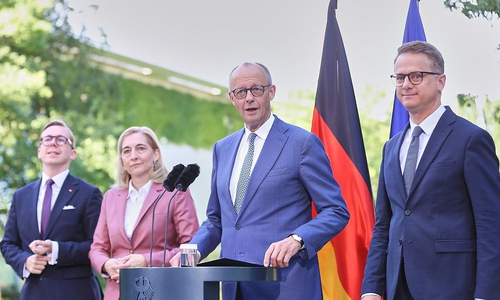 Amthor, Warken, Merz und Linnemann am 24.07.2026