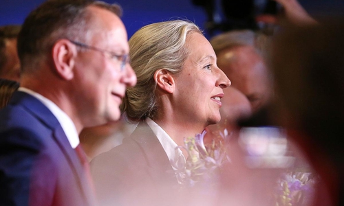 Tino Chrupalla und Alice Weidel nach ihrer Wahl am 04.07.2026