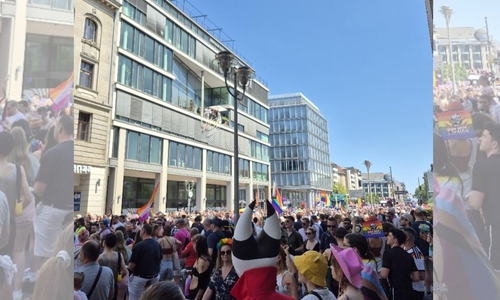 Unsere Leserin Sandra zeigt, wie die Stimmung vor dem Anschlag auf der Leipziger Straße kurz vor dem Potsdamer Platz gegen 12:30 Uhr war.