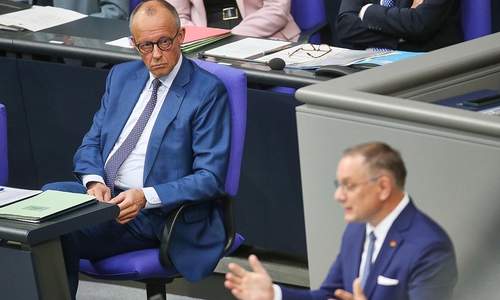 Friedrich Merz und Tino Chrupalla am 09.07.2026