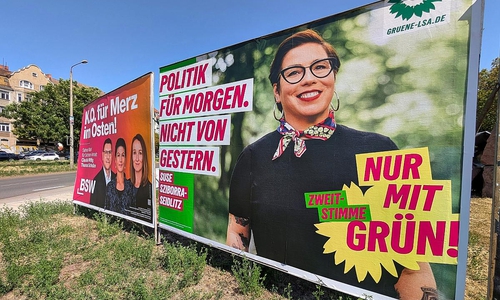 Wahlplakate vor der Landtagswahl in Sachsen-Anhalt (Archiv)