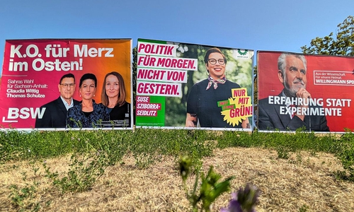 Wahlplakate vor der Landtagswahl in Sachsen-Anhalt (Archiv)