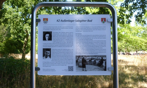 So sah die verschwundene Informationstafel zum KZ-Außenlager Salzgitter-Bad aus.