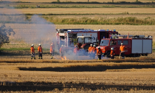 Am Mittwochabend war die Feuerwehr auf einem Feld bei Adersheim aktiv.