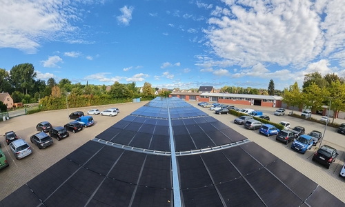 Die neue PV-Anlage auf dem Betriebshof.