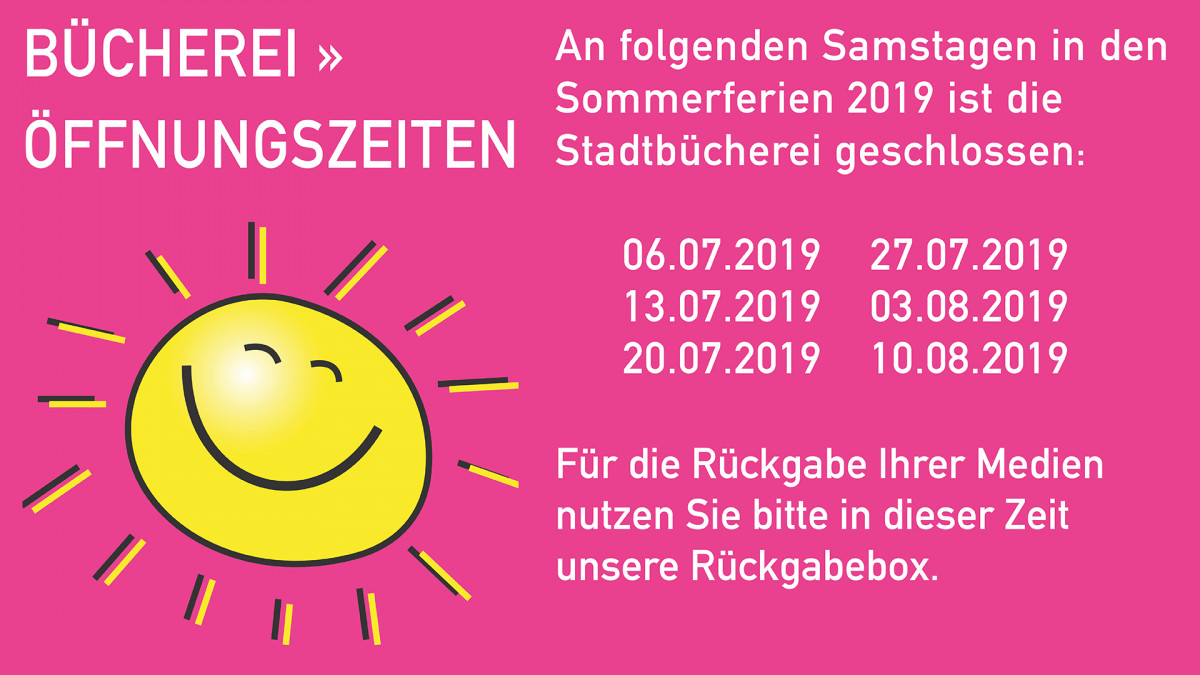 Neue Öffnungszeiten der Stadtbücherei in den Sommerferien
