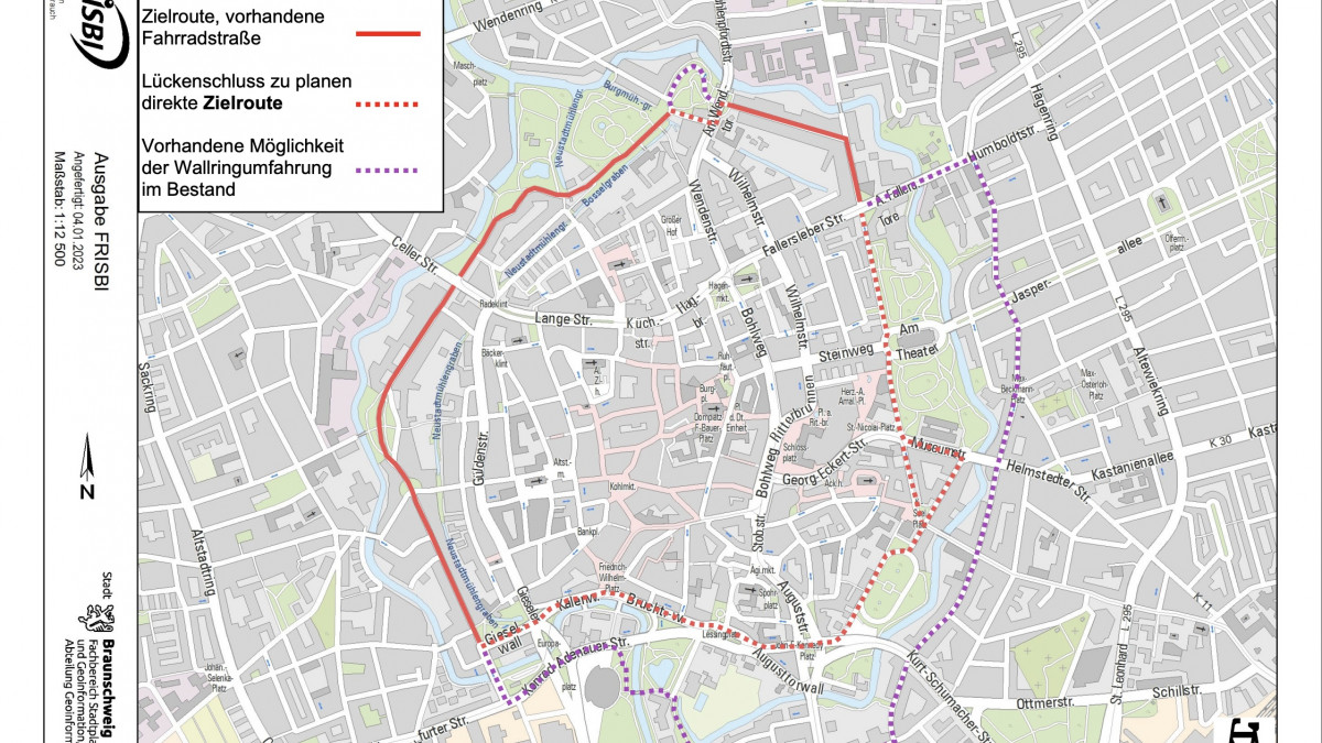 Veloroute Braunschweig. Stadt Optimiert 2024 Mehrere Querungen ...