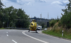 Schwerer Motorradunfall im Harz - Rettungshubschrauber im Einsatz