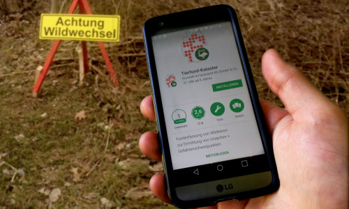 Die App "Tierfund-Kataster" soll helfen Gefahrenschwerpunkte zu identifizieren. Foto: Alexander Panknin; Polizei Wolfsburg