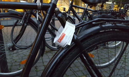 Banderole am Fahrrad. Foto: Privat