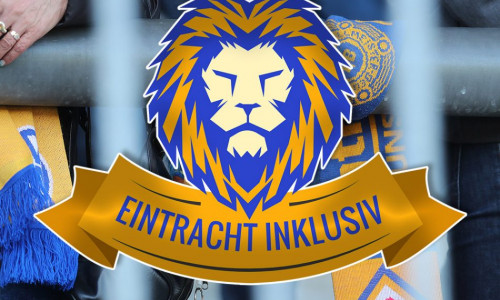 Ein besonderer Fanclub: Eintracht inklusiv. Foto: Agentur Hübner/Logo: Eintracht inklusiv