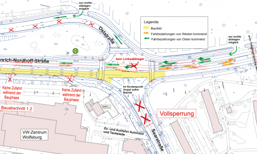 Heinrich-Nordhoff-Straße - zweite Bauphase. Grafik: Stadt Wolfsburg