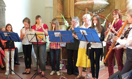 Das Flötenensemble der Kultur-Schmiede war auch dabei. Foto: Privat