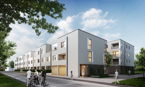 „Reislinger Reihe“ ist eines der vorgestellten Projekte. Foto: Reichel + Stauth Architekten/Neuland Wohnungsgesellschaft

