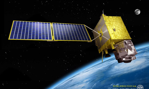 Illustration der Raumsonde GEO-KOMPSAT-2A
Bildnachweis: Korea Aerospace Research Institute