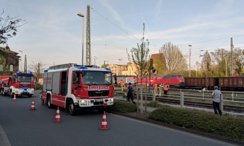 Das Gleis musste gesperrt werden. Fotos: Feuerwehr Helmstedt