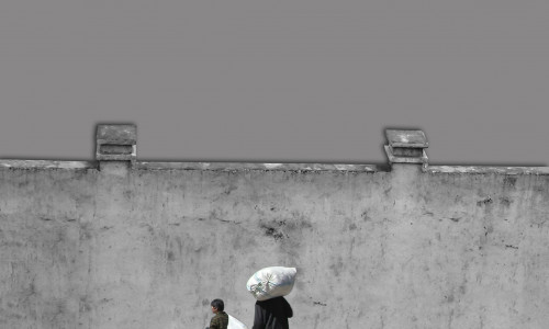 "Mauer" (China), 2011, Fotomontage: Digitaldruck auf Aludibond, 3/3. Fotomontage: Franziska Rutz