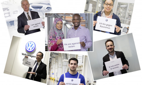 VW und der VfL Wolfsburg positionieren sich gegen Rassismus. Foto: Volkswagen