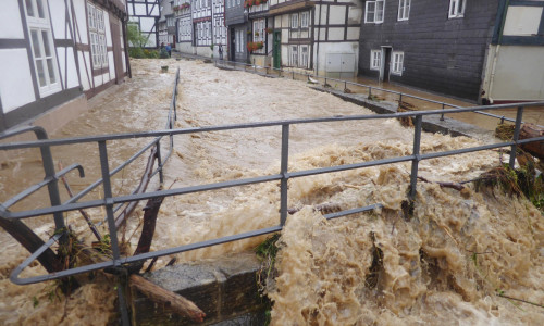 Hochwasser in Goslar 2017. Foto: Cramer