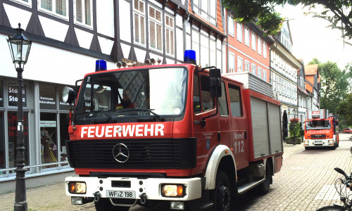Die Freiwillige Feuerwehr Wolfenbütte war am heutigen Samstagmittag im Großen Zimmerhof im Einsatz. Foto: Werner Heise