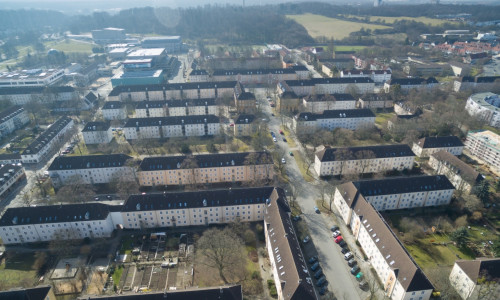 Luftbild des Höfe-Viertels Foto: FotoTreff Wolfsburg