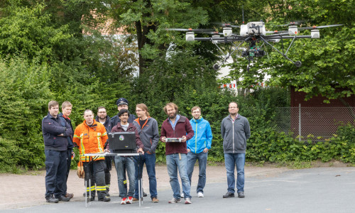 Probeflug einer Luftaufklärungs-Drohne
Foto: Feuerwehr Braunschweig / TU Braunschweig