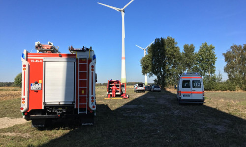 Notfalleinsatz im Windpark Schmarloh - allerdings nur eine Übung. Fotos: aktuell24/Kr
