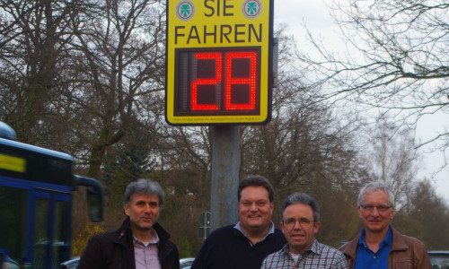 Die Grünen in Sickte möchten Anlagen zur Geschwindigkeitsanzeige beschaffen (von links): Karsten Gehrke, Michael Boos, Karlheinz Pfeiff, Holger Barkhau. Foto: Privat