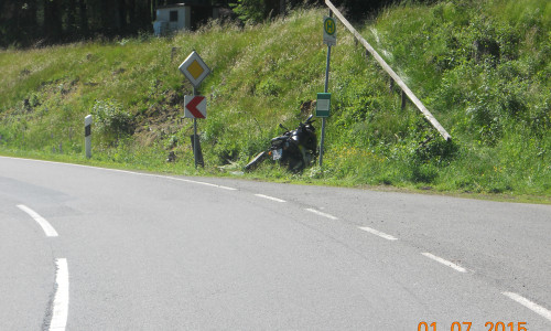 Am Morgen kam es bei Braunlage zu einem schweren Unfall mit einem Motorradfahrer. Foto: Polizei Goslar