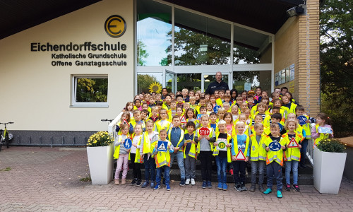 Fußgängerdiplom für 91 Grundschüler an der Eichendorff-Grundschule. Foto: Polizei Wolfsburg