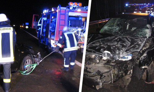 Das Fahrzeug wurde bei dem Unfall stark beschädigt. Fotos: Feuerwehr Flechtorf