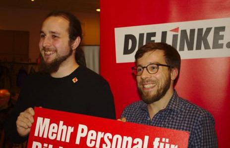 Die Bundestagskandidaten Lukas Jacobs und Victor Perli stehen für eine Verjüngungskur. Foto: DIE LINKE