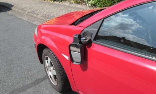An diesem Renault wurde der Außenspiegel abgetreten oder -geschlagen. Foto: Polizei