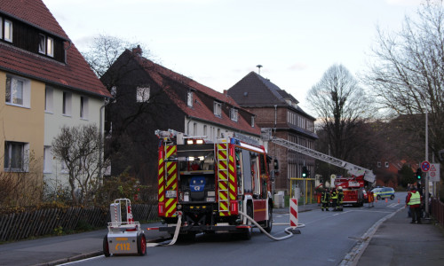Die Wolfenbütteler Straße musste während des Rettungseinsatzes gesperrt werden. Fotos: Feuerwehr Goslar
